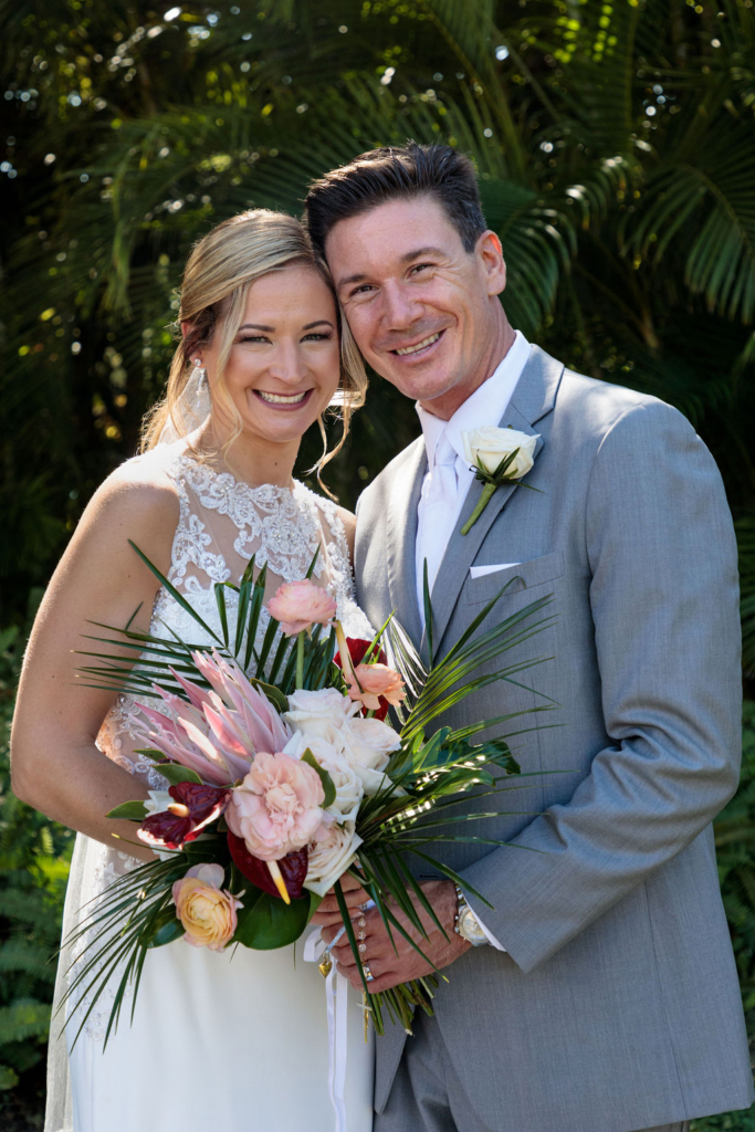 Bride and Groom; Marie Selby Botanical Gardens' Historic Spanish Point campus Wedding; Precious Moments Events