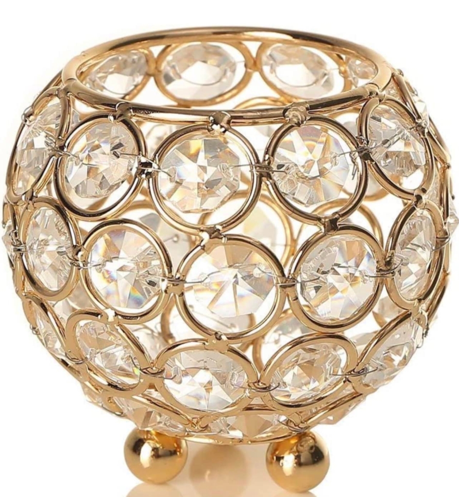 Centerpiece Option: Gold Tone Crystal Lantern; Precious Moments Events