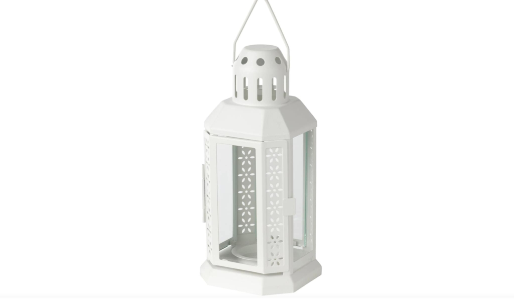 Centerpiece Option: White Lantern 8 3/4 ; Precious Moments Event