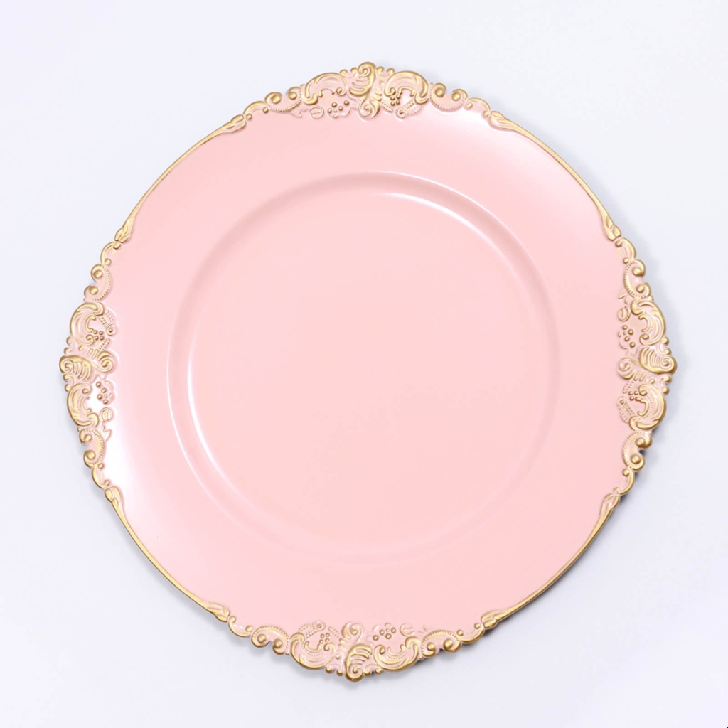 Antique leaf Blush Chargers; Precious Moments Events