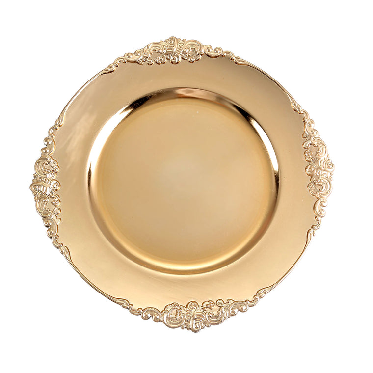 Gold Leaf Embossed Baroque With Antique Gold Rim ;Precious Moments Events