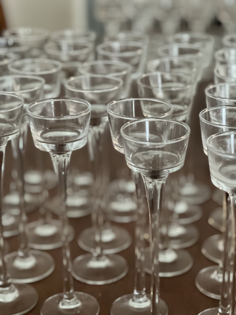 8" Elegant tall crystal Tealight candle holders; Precious Moments Events