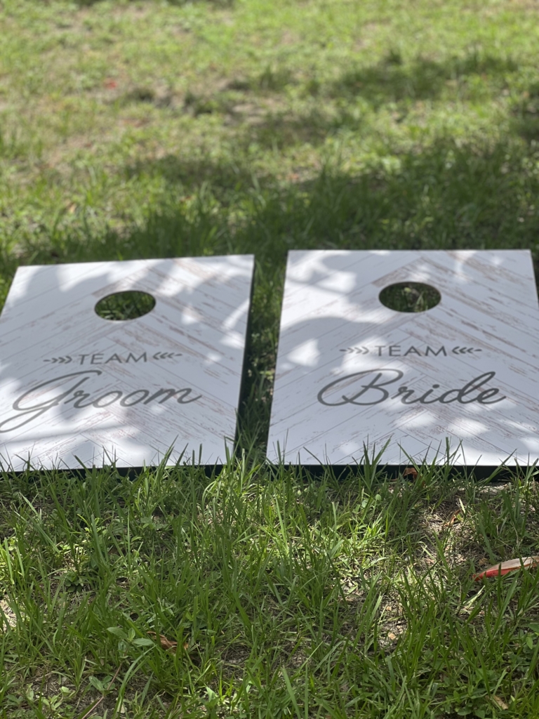 Team Bride and Team Groom Cornhole set