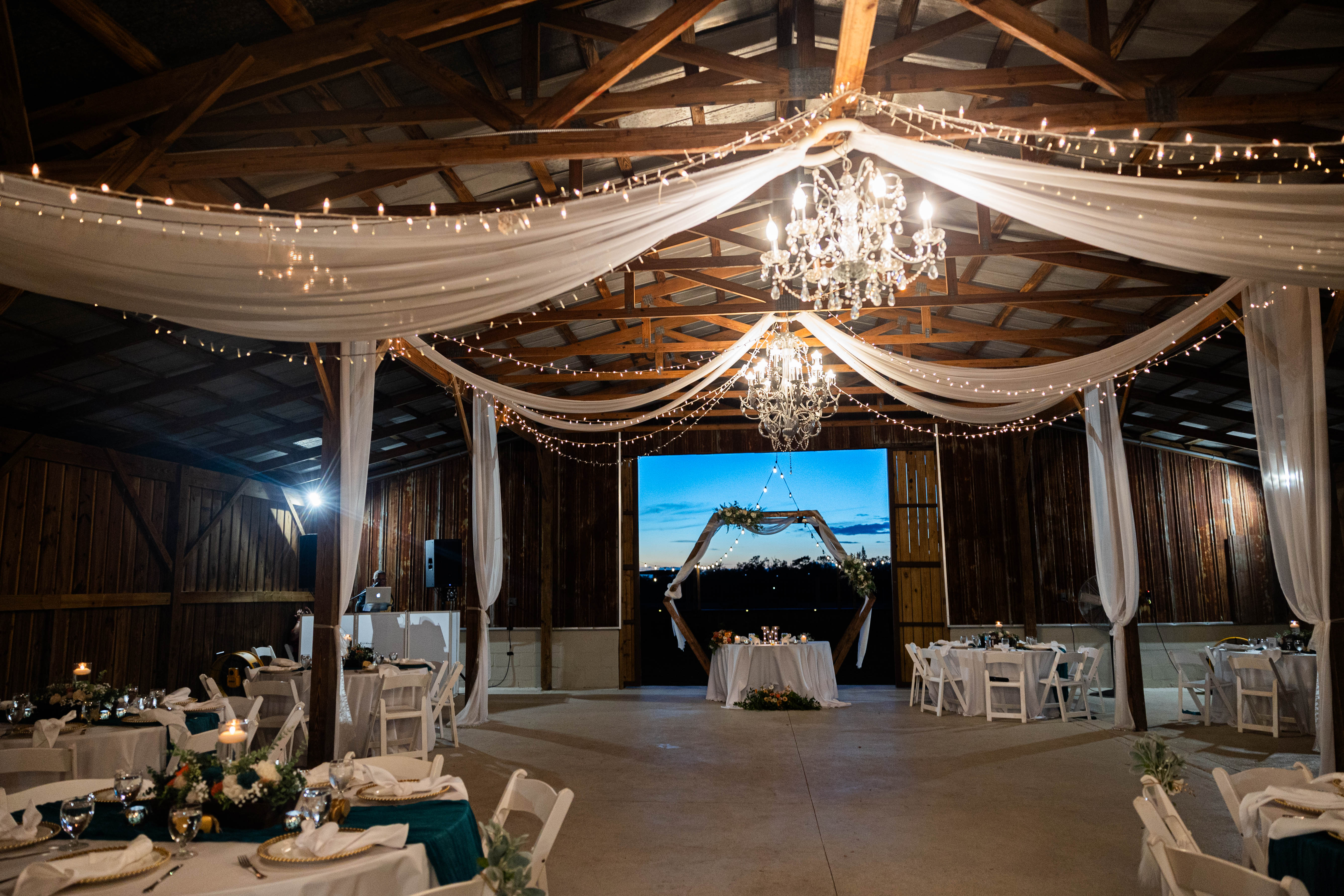 barn wedding reception at Ivory Acres by Precious Moments Events