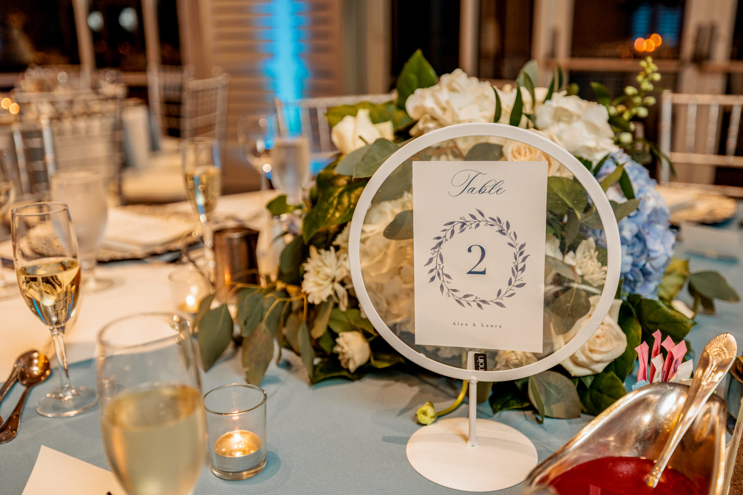 glass circular wedding table numbers