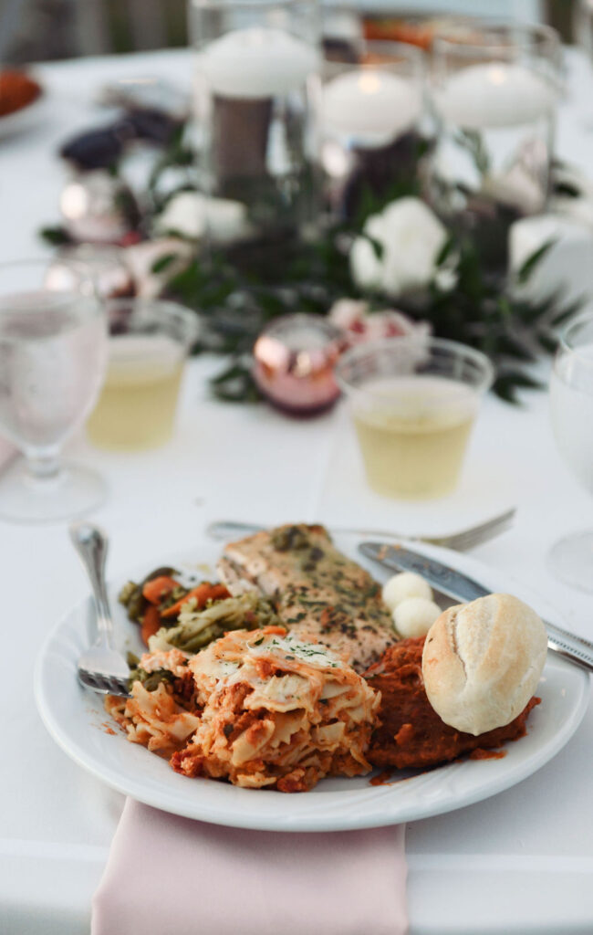 wedding dinner at Powel Crosley Estate